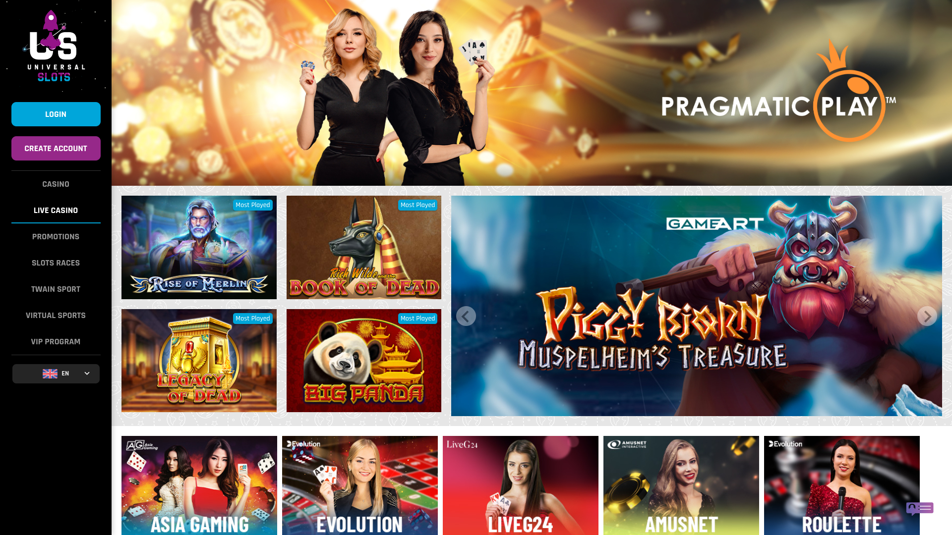 Universal Slots Desktop-Live-Dealer