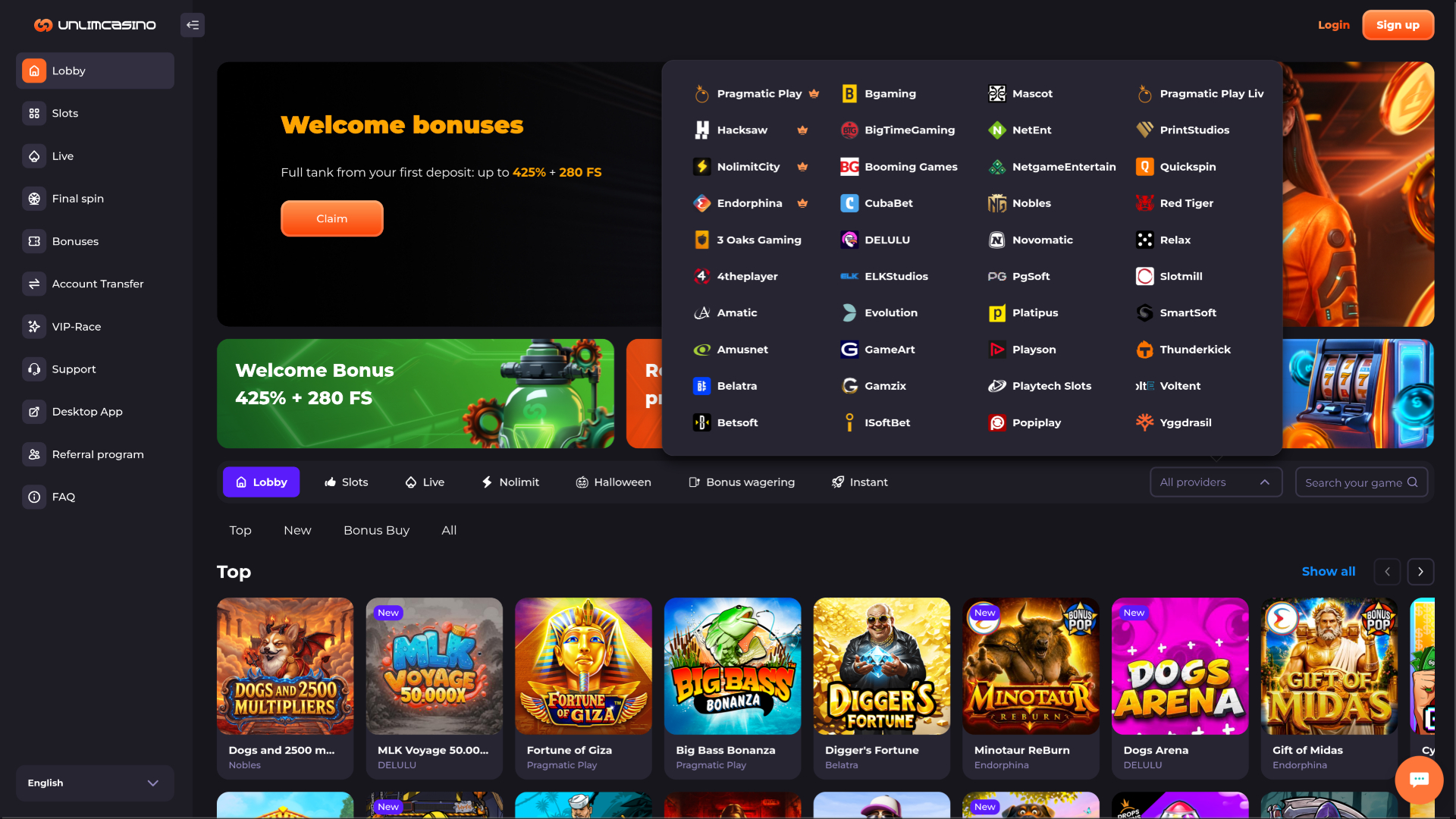 Entwickler von Unlimited Casino Desktop-Spielen
