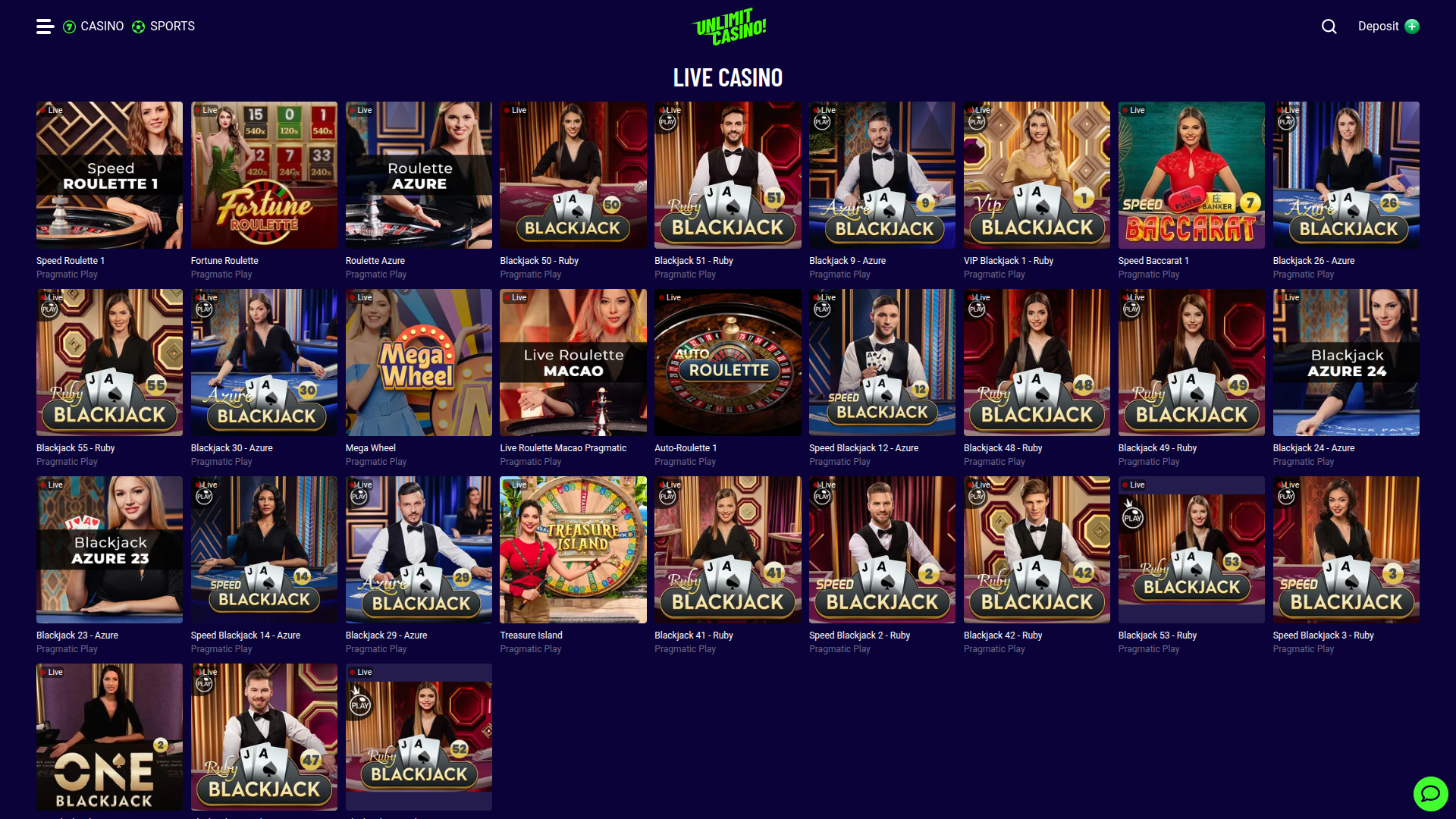 Crupier en vivo de escritorio de Unlimit Casino