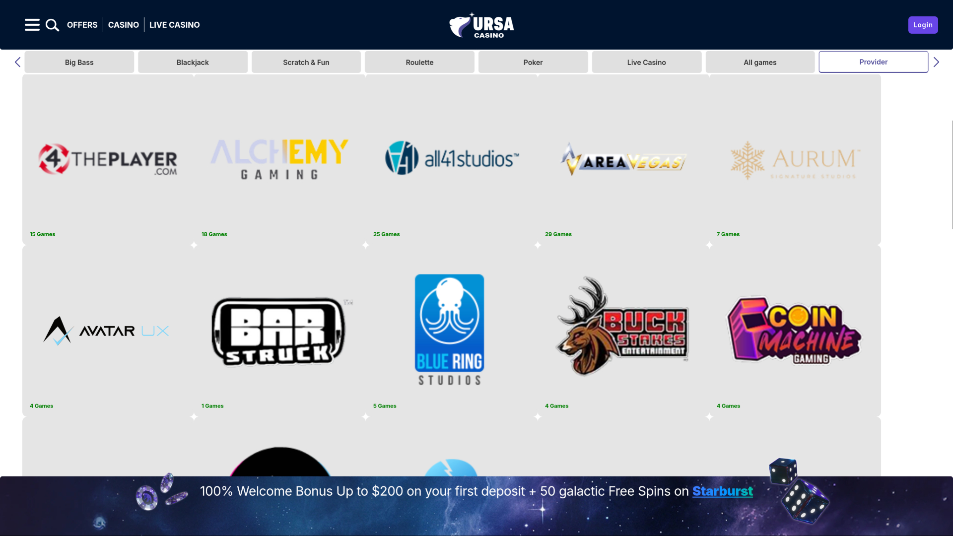 Développeurs du jeu de casino pour ordinateur Ursa