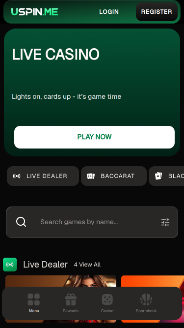 Uspin Casino モバイルライブディーラー