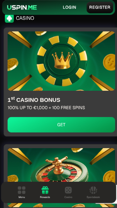 Promotions screenshot of Uspin Casino for Mobile