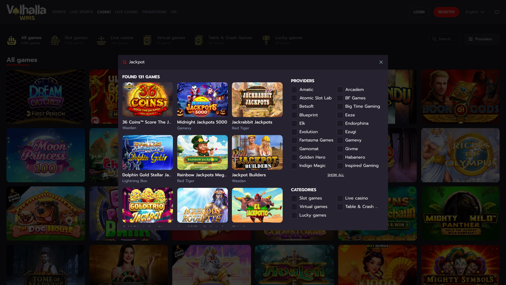 ValhallaWins Casino Desktop Jackpot