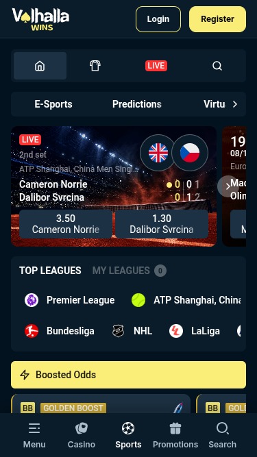 ValhallaWins Casino Mobile Sports