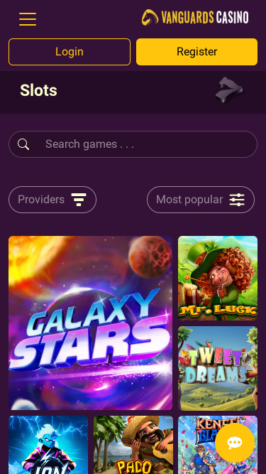 Jeux mobiles de Vanguards Casino