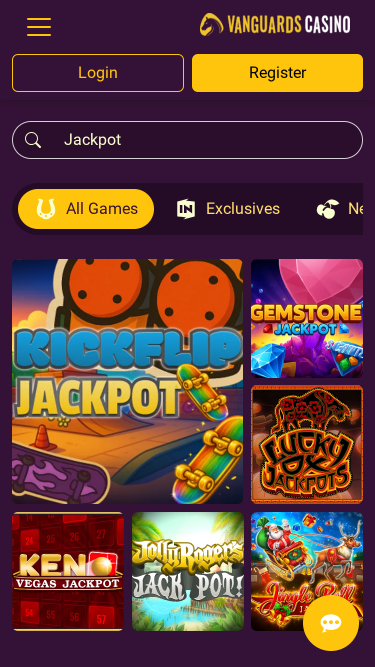 Jackpot mobile du casino Vanguards