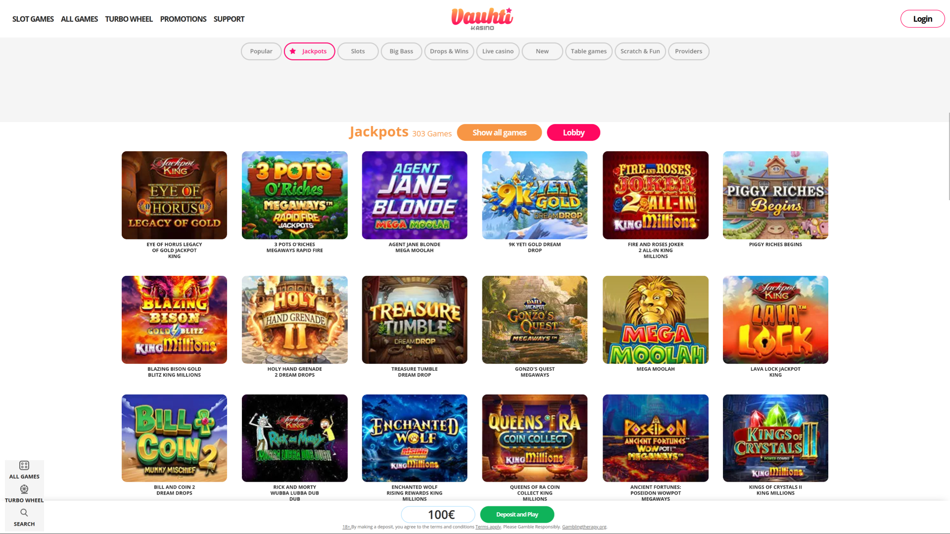 Vauhti Kasino Desktop Jackpot