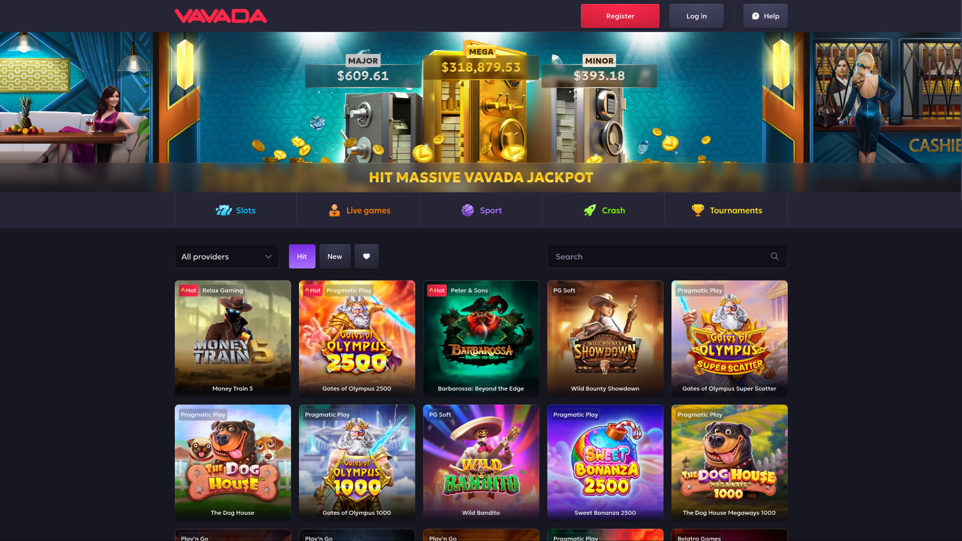 Vavada Casino Desktop-Startseite