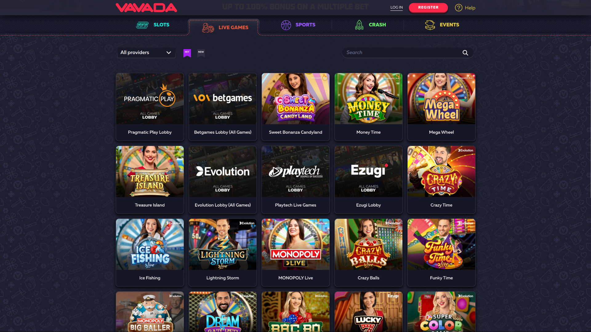 Vavada Casino sur ordinateur avec croupier en direct