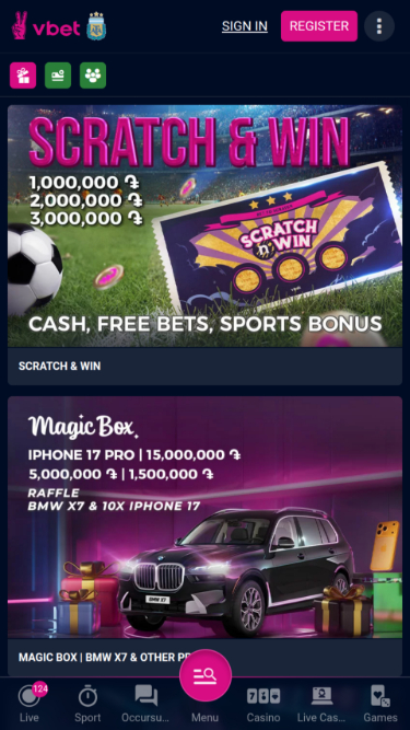 Promociones móviles del casino Vbet