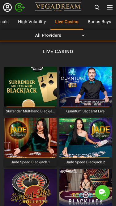 Vegadream Casino Mobile Live Dealer