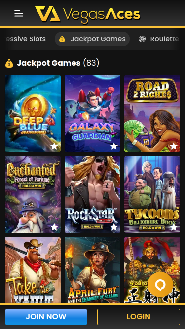 Jackpot mobile du casino Vegas Aces