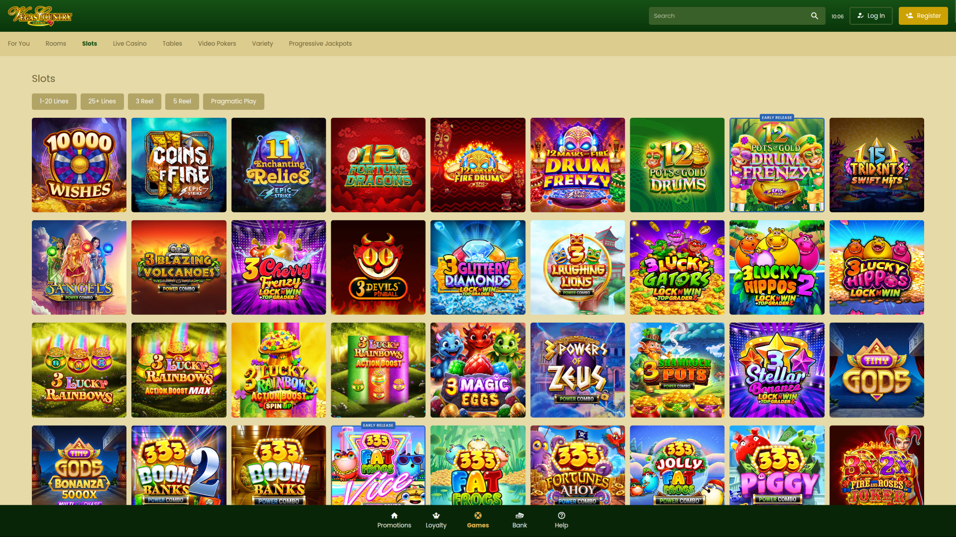 Juegos de escritorio de Vegas Country Casino