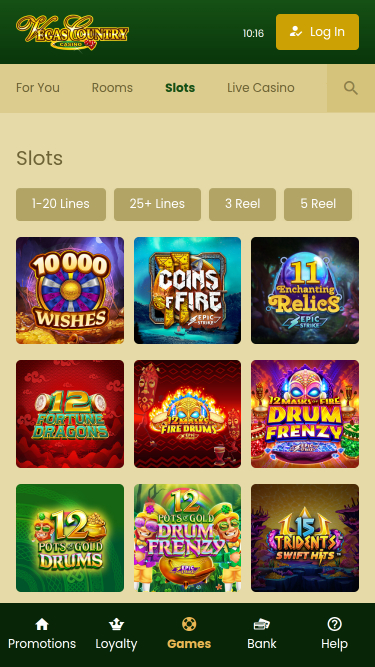 Juegos móviles de Vegas Country Casino
