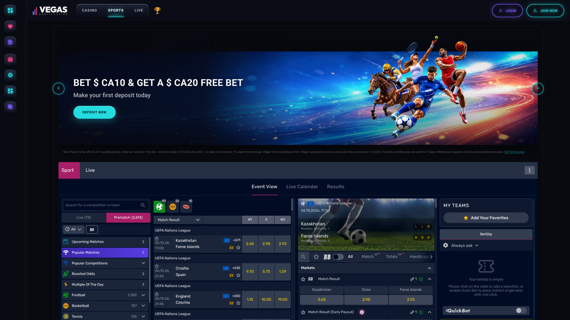 Casino móvil de Las Vegas, apuestas deportivas para ordenador