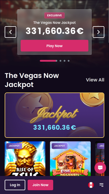 Jackpot mobile du casino Vegas Now