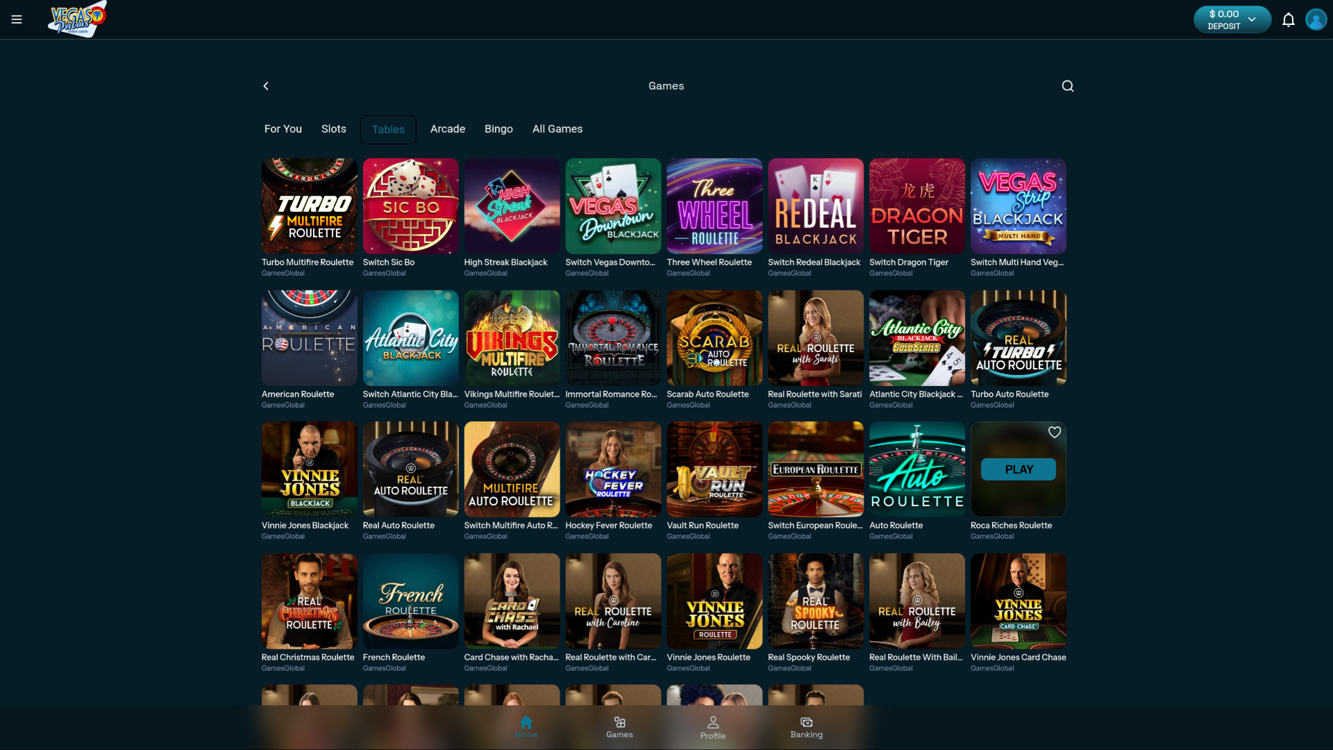 Croupier en direct de Vegas Palms Casino sur ordinateur