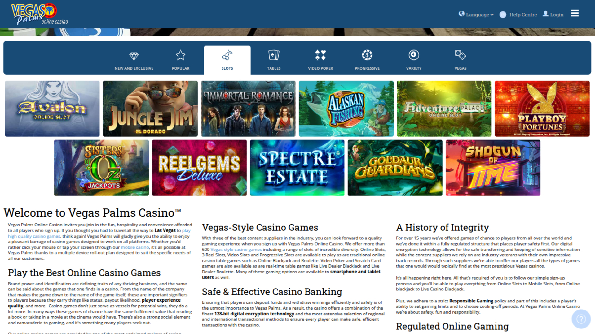 Giochi desktop di Vegas Palms Casino