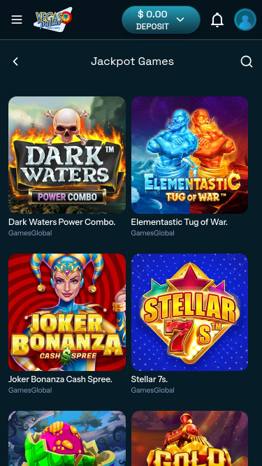 Jackpot mobile de Vegas Palms Casino