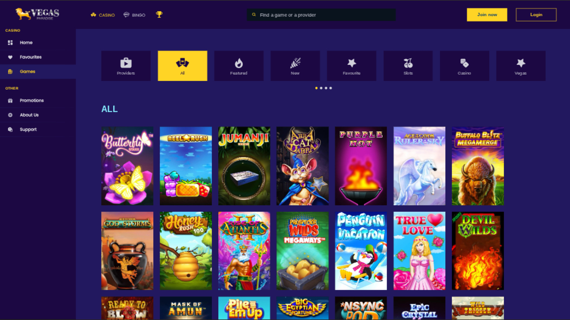 Jeux de bureau de Vegas Paradise Casino