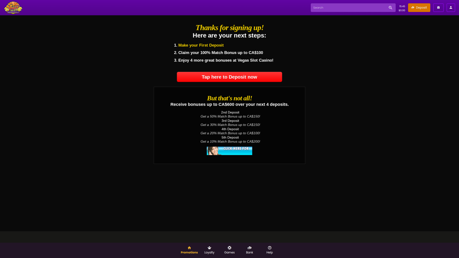 Promotions sur ordinateur de casino Vegas Slot Casino