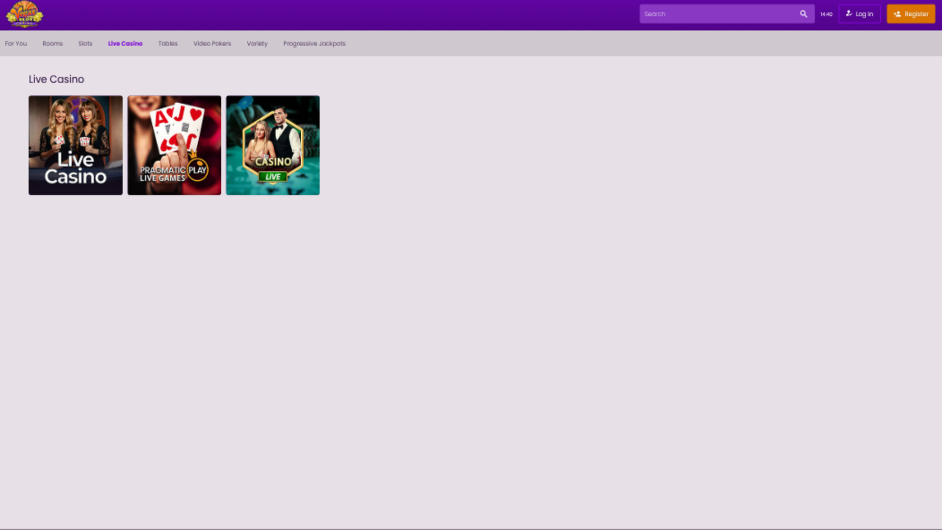 Croupier en direct de bureau de Vegas Slot Casino