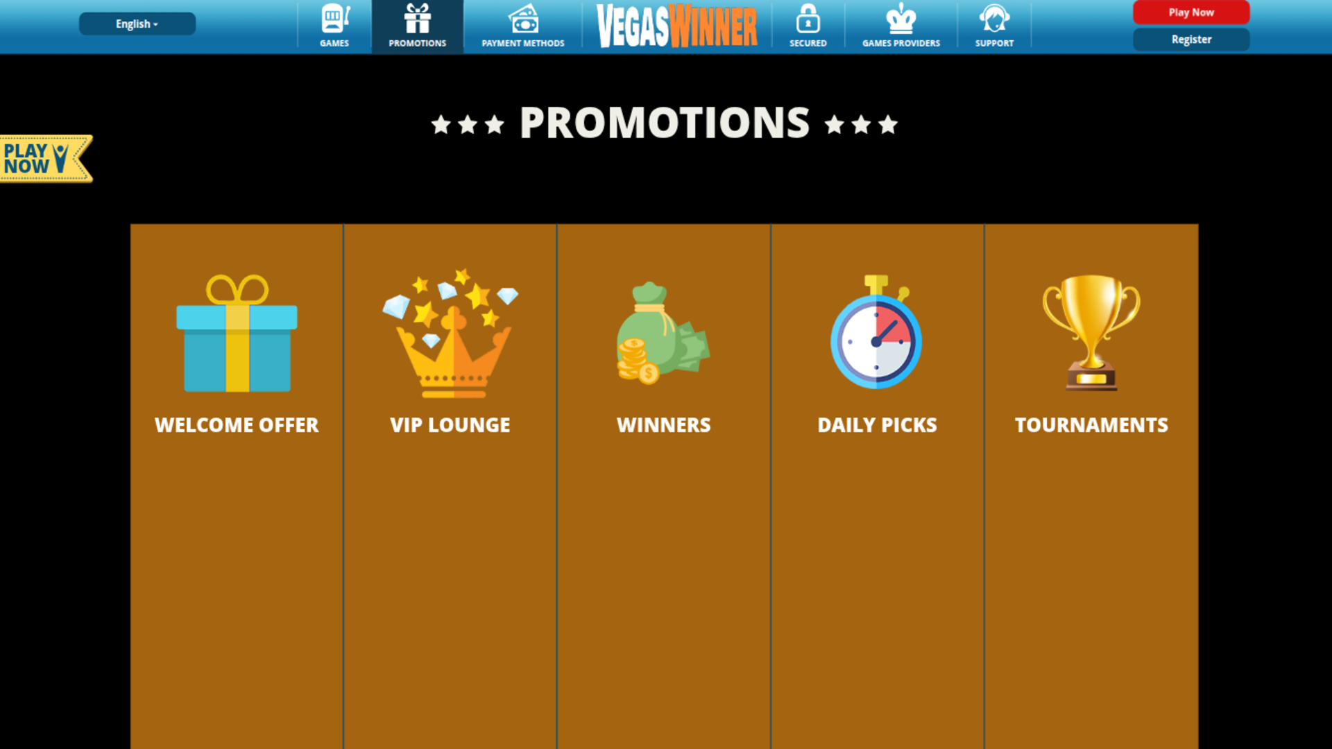 Promozioni desktop di Vegas Winner Casino