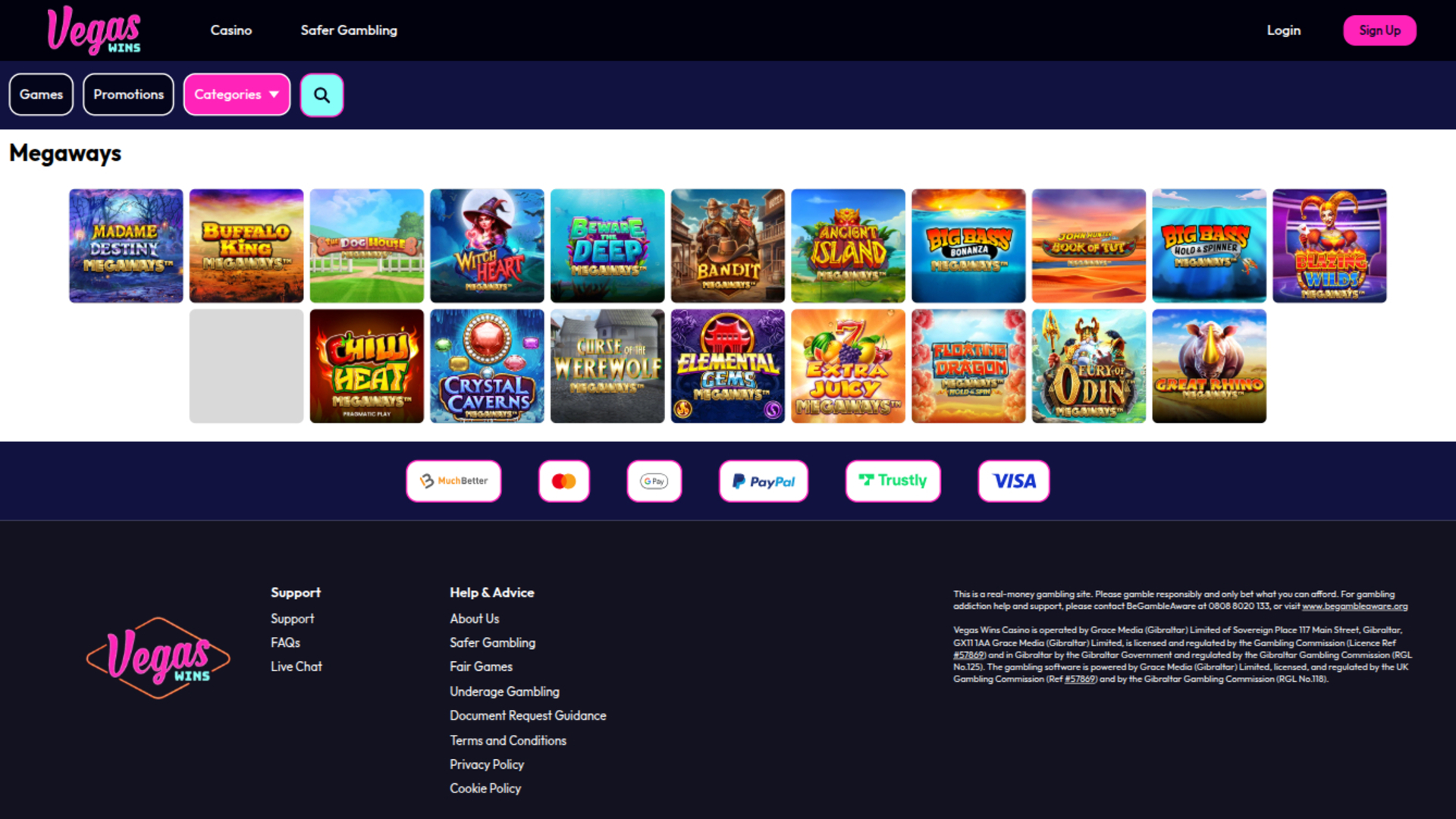 Vegas Wins Casino Desktop-Megaways