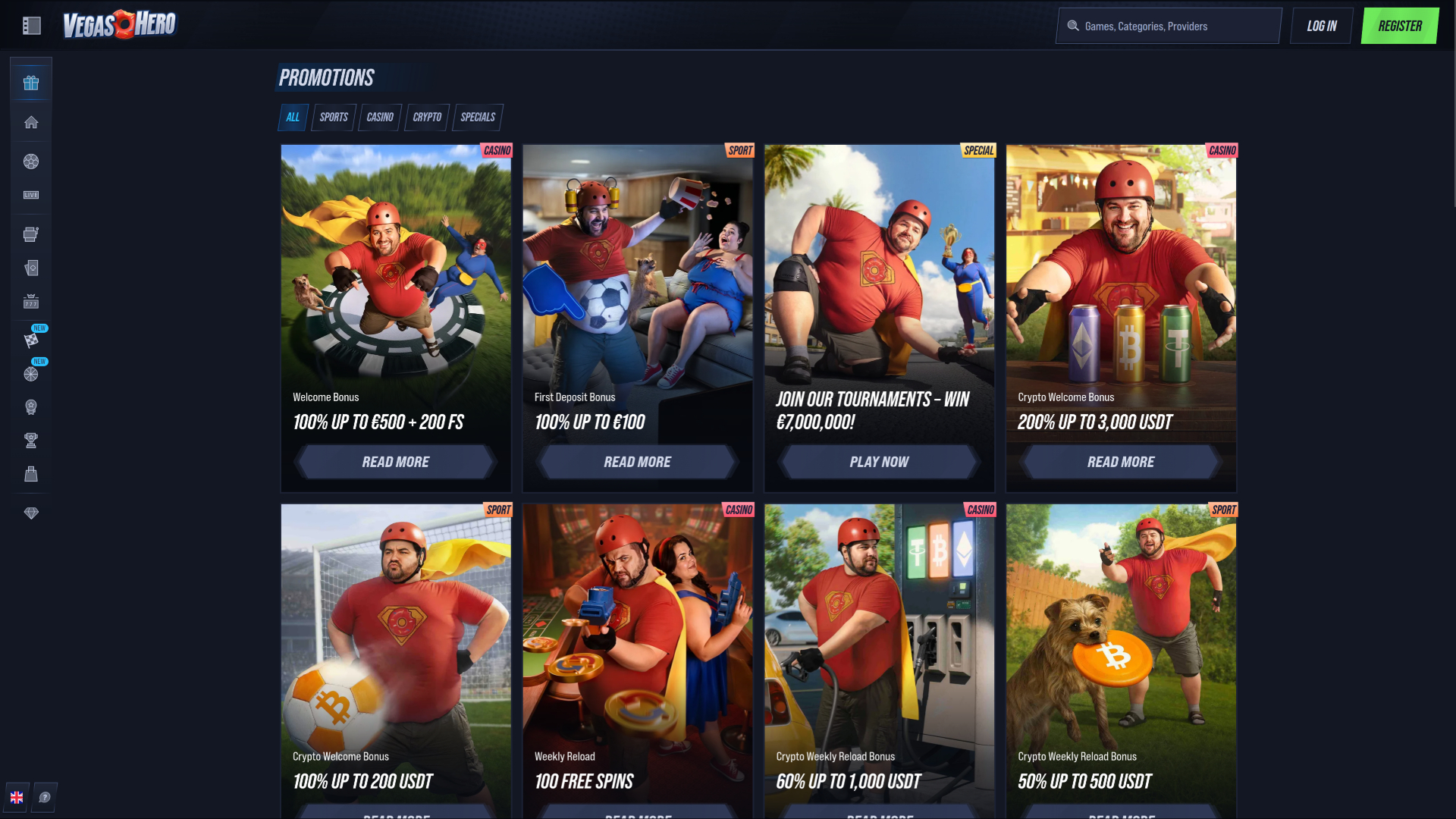 VegasHero Casino Desktop-Aktionen