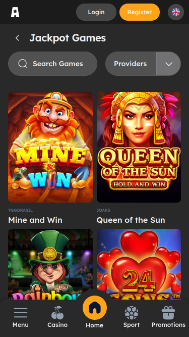 Jackpot mobile de VegasNova Casino