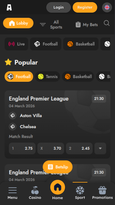 Sports mobiles de VegasNova Casino