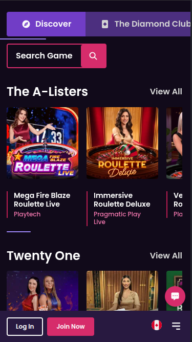 Croupier en direct mobile de VegasNow Casino