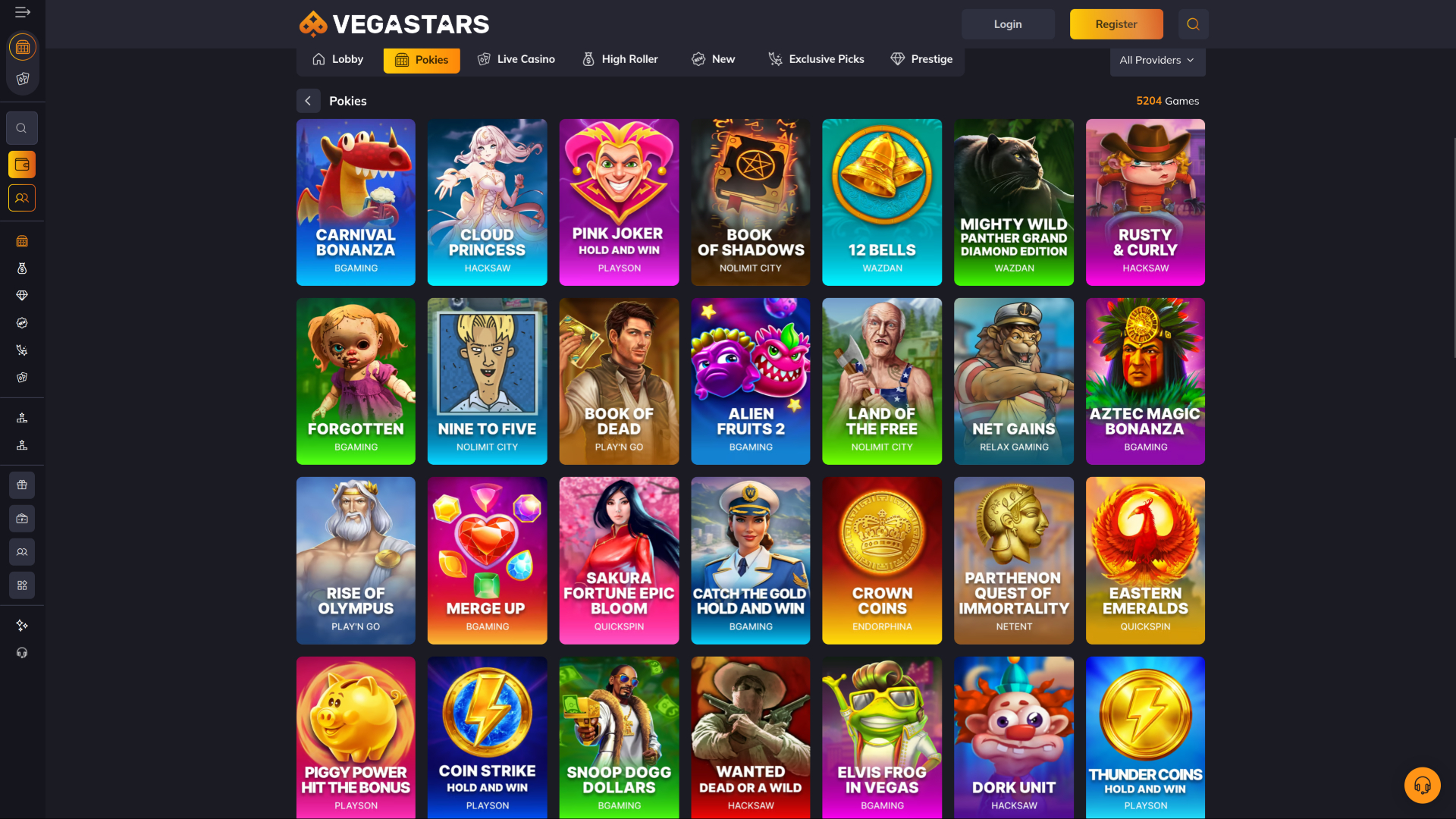 VegaStars Casino-Spiele