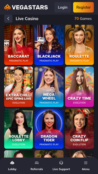 VegaStars Casino Live-Dealer