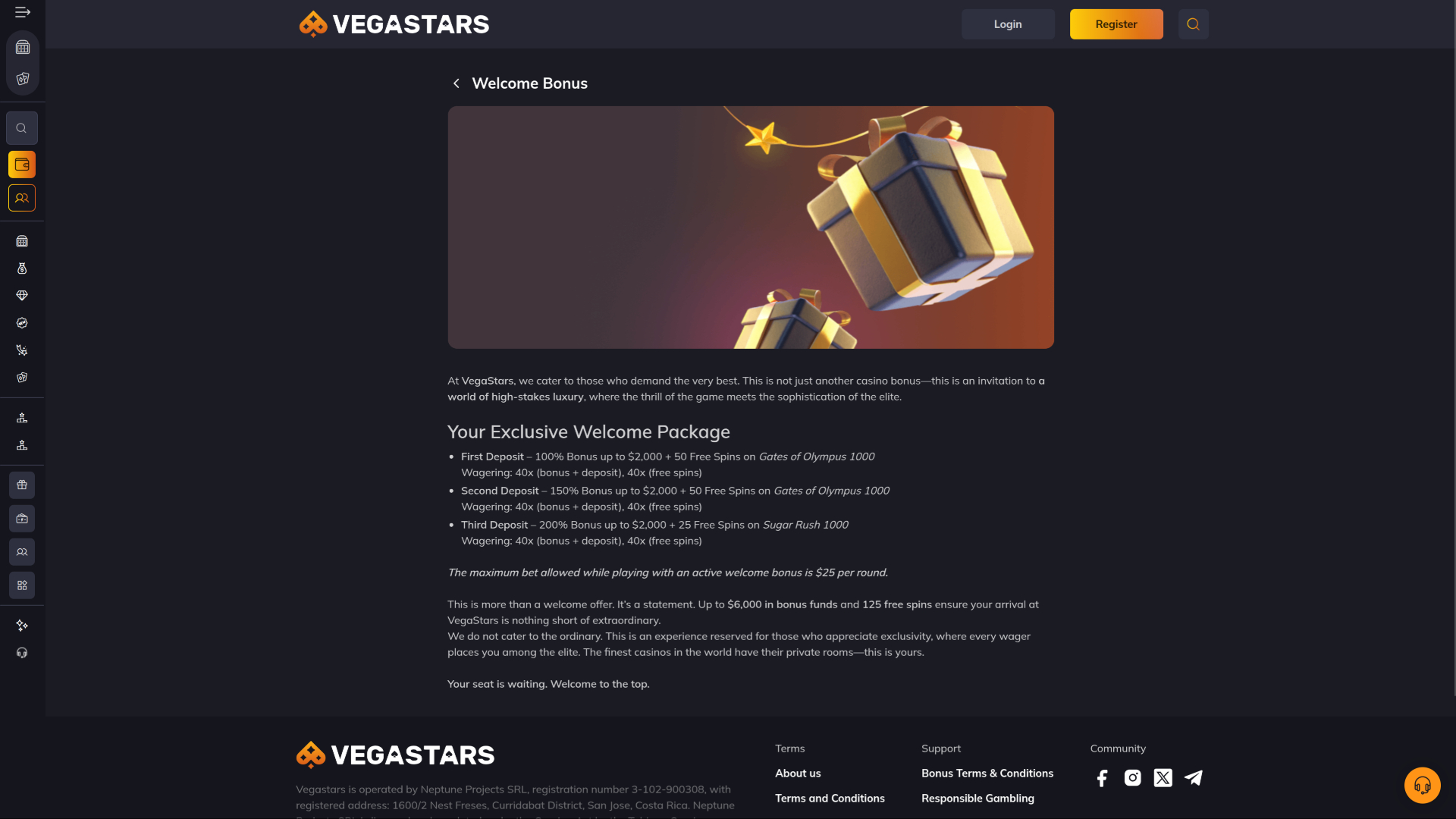 VegaStars Casino-Aktionen