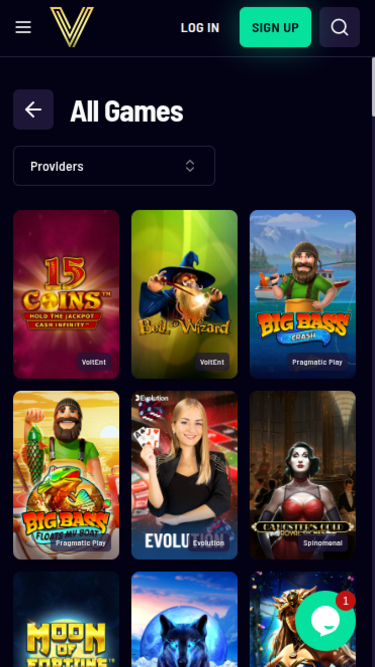 Jeux mobiles de Vegaz Casino