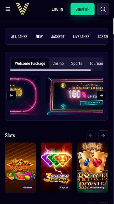 Giochi per dispositivi mobili di Vegaz Casino