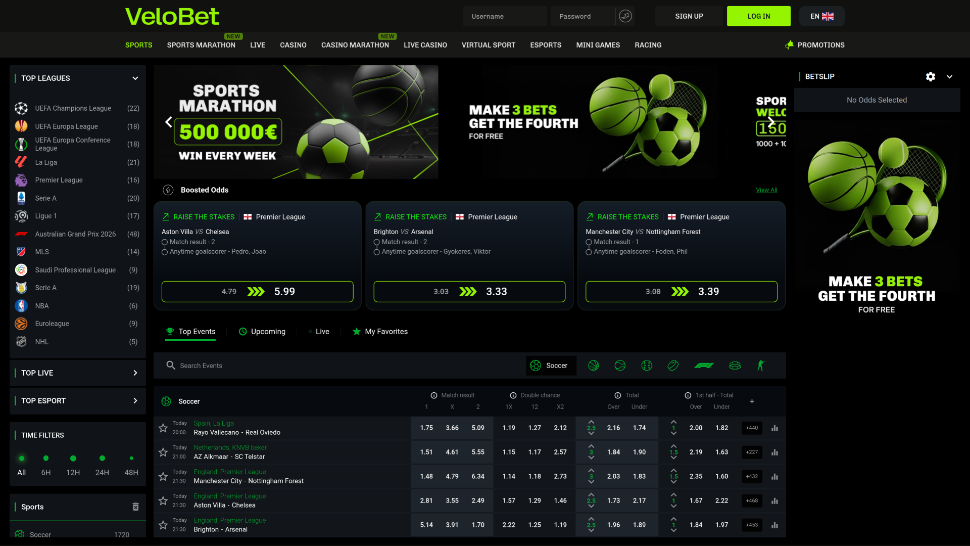 Sports sur bureau de Velobet