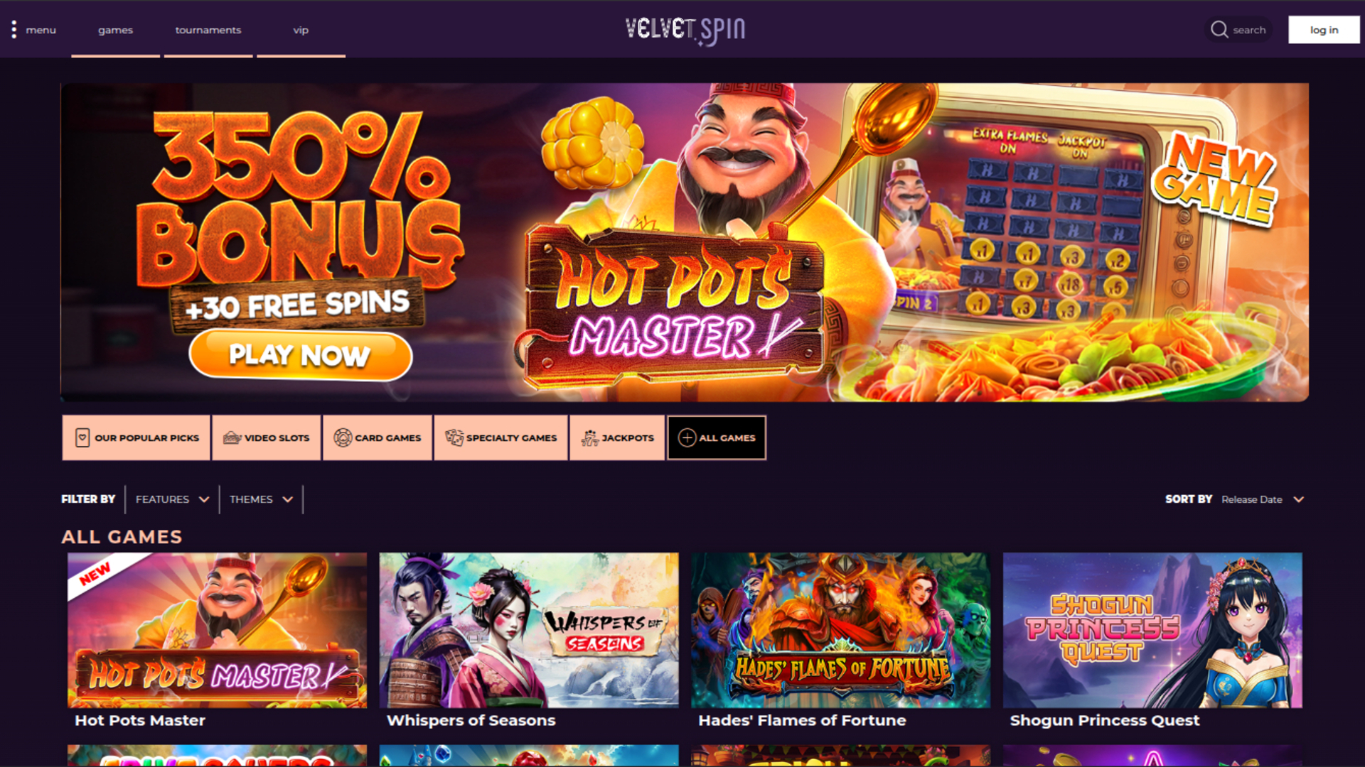 Jeux de Velvet Spin sur ordinateur