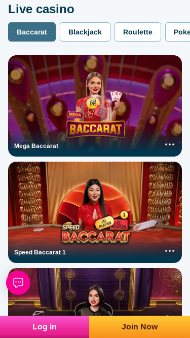 Dealer ao vivo móvel do Vera John Casino