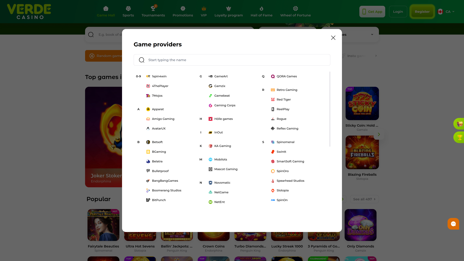 Verde Casino Desktop Game Developers