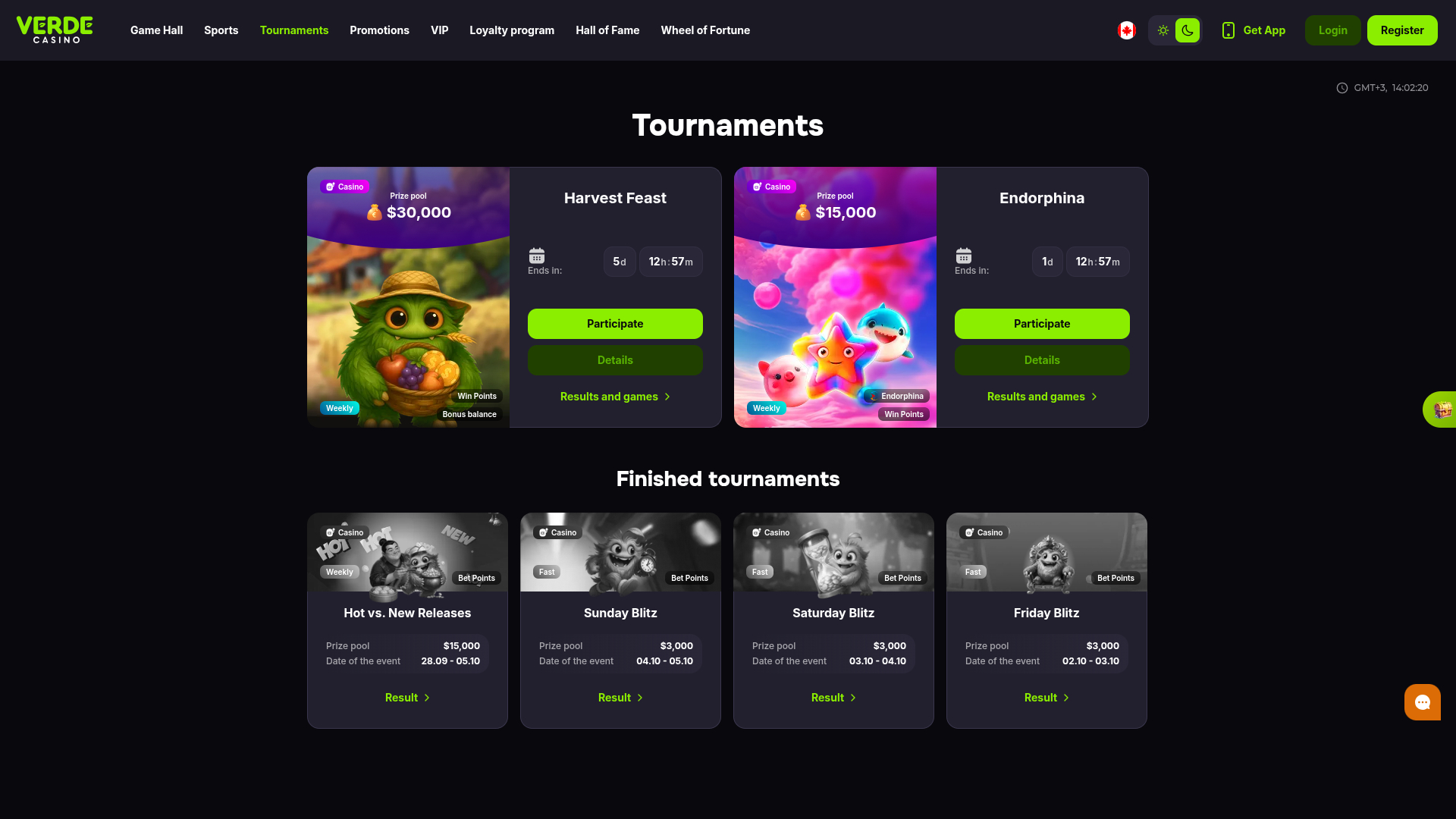 Verde Casino Desktop Tournaments