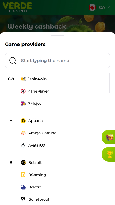 Verde Casino Mobile Game Developers