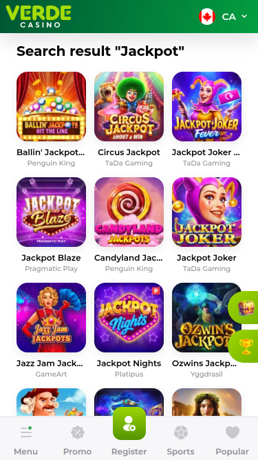Verde Casino Mobile Jackpot