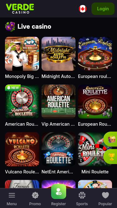 Verde Casino Mobile Live Dealer