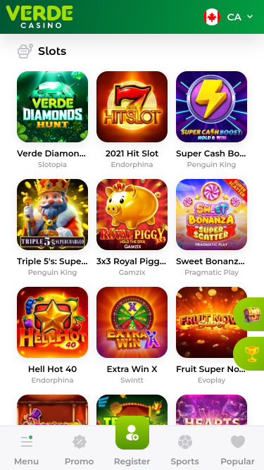 Verde Casino Mobile Games