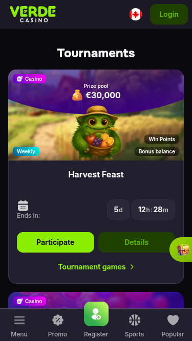 Verde Casino Mobile Tournaments
