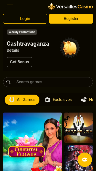 Jeux mobiles de Versailles Casino