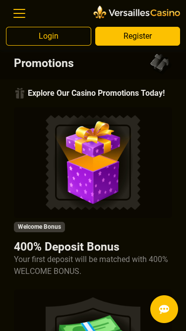 Promotions mobiles de Versailles Casino