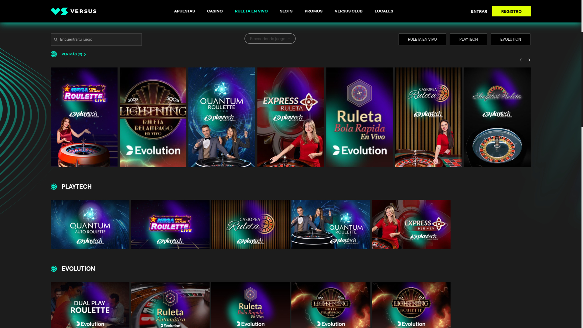 Versus Casino Desktop Live Dealer